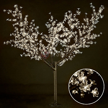 Световое дерево «Сакура», диаметр 1.5 м, высота 1.9 м, 864 лепестка, теплый белый