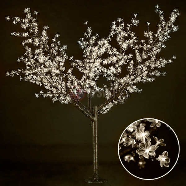 Световое дерево «Сакура», диаметр 1.5 м, высота 1.9 м, 864 лепестка, теплый белый