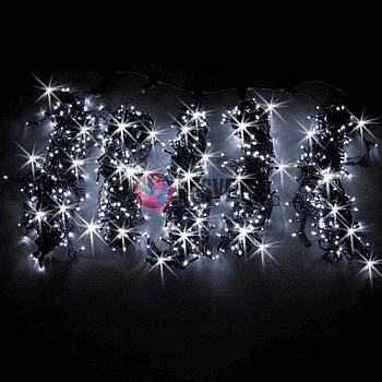 Гирлянда на деревья, 5 нитей по 20 м, с трансф, белый, мерцающий