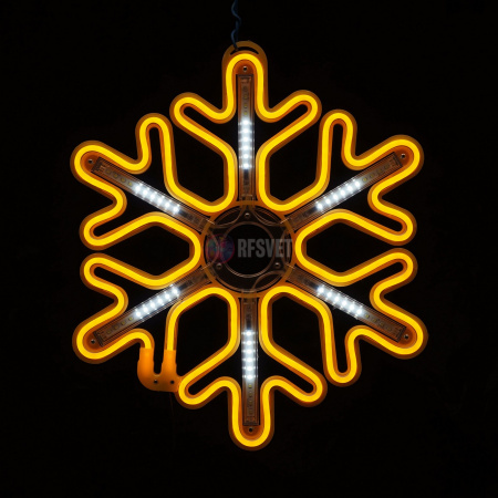 Светодиодная снежинка с динамикой, 40*40см, желтая