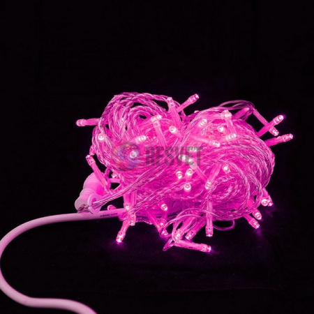 Гирлянда-нить LED Стринг Лайт, 10м, розовая, постоянное свечение