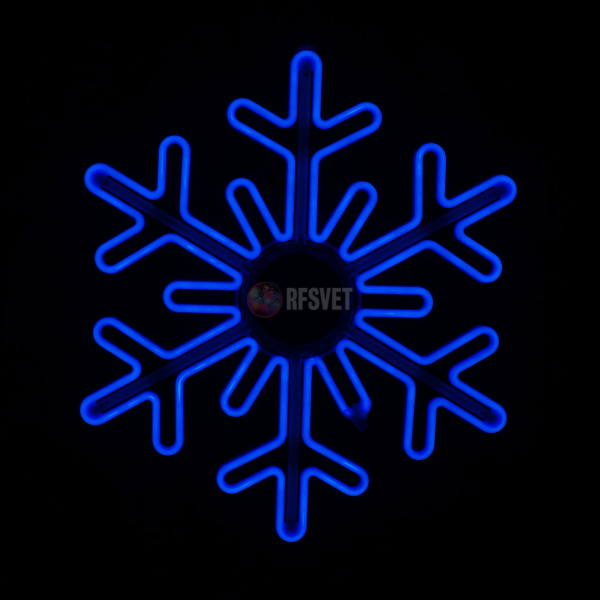 Светодиодная снежинка с динамикой, 80*80см, синяя