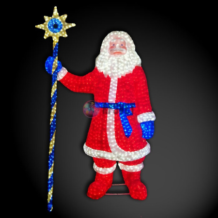 Акриловая фигура 3D Русский Дед Мороз с посохом, 200 см