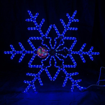 Световая фигура. Светодиодная "Большая Снежинка" синяя, 95*95см