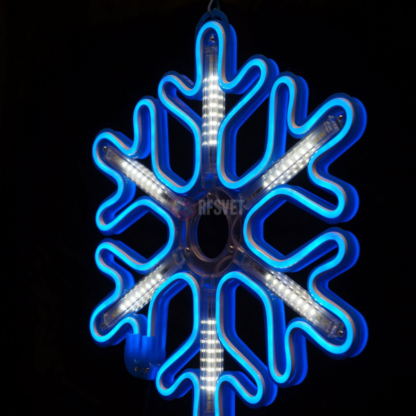 Светодиодная снежинка с динамикой, 40*40см, синяя