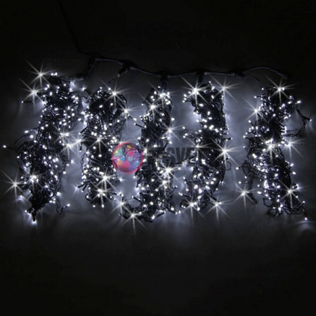 Гирлянда на деревья, 5 нитей по 20 м, с трансф, белый, мерцающий