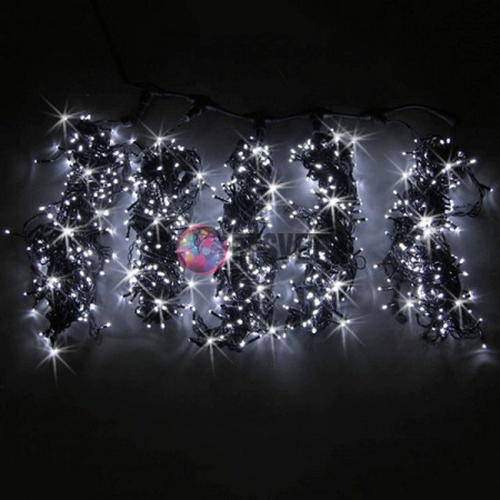 Гирлянда на деревья, 5 нитей по 20 м, с трансф, белый, мерцающий
