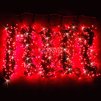 Гирлянда на деревья, 5 нитей по 20 м, с трансф, красный, мерцающий