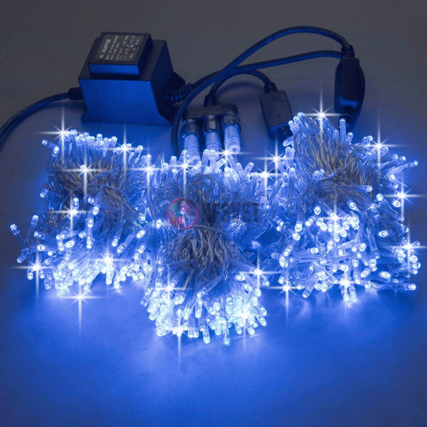 Гирлянда на деревья, 3 нити по 20 м,  синий FLASH