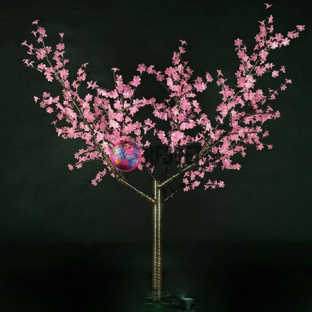 Световое дерево «Сакура», диаметр 1.5 м, высота 1.9 м, 972 лепестка, розовое