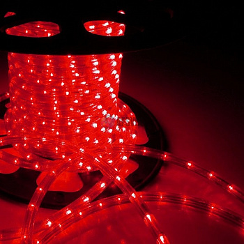 Дюралайт светодиодный двухжильный (фиксинг), 13 мм, красный