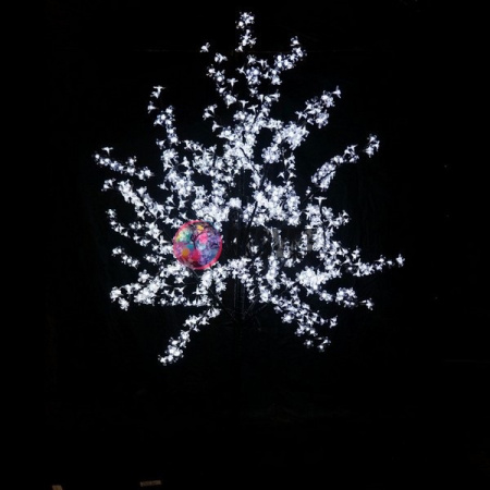 Световое дерево «Сакура», диаметр 1.5 м, высота 1.9 м, 864 лепестка, белое