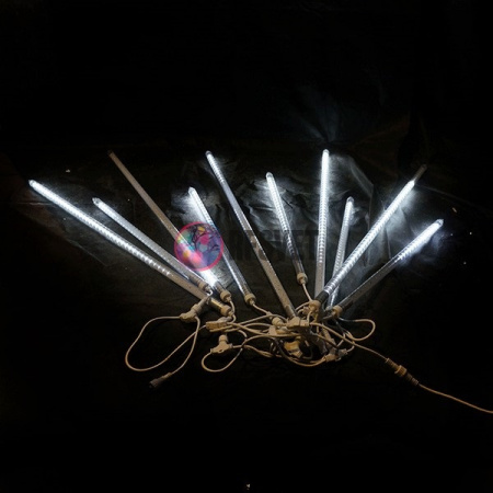 Гирлянда «Тающие сосульки», шлейф 5 м, 10 шт, 100 и 60 см, белый