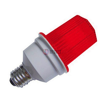 Строб лампа с цоколем Е27, красная
