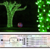 Гирлянда на деревья, 5 нитей по 20 м, с трансф, зеленый
