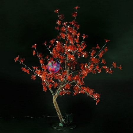 Световой вишневый куст, красный, высота 0,8м, диаметр 0,8м