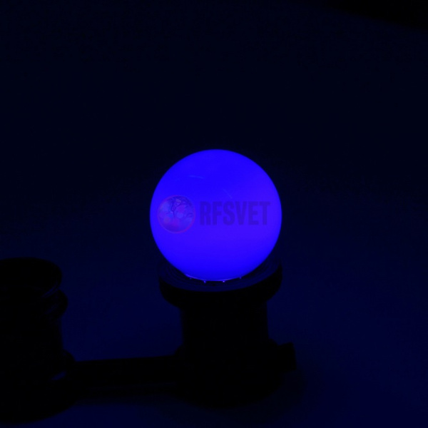 LED Лампа Е27, цвет: синий, 5 диодов D45мм