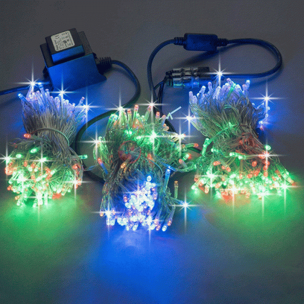 Гирлянда на деревья, 3 нити по 20 м, мульти FLASH