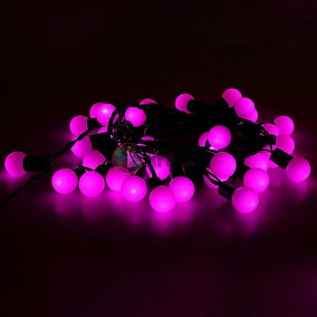 Светодиодная гирлянда Мультишарики, 10м, цвет розовый
