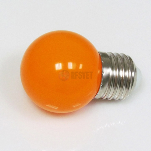LED Лампа Е27, цвет:оранжевый, 5 диодов D45мм, н/з