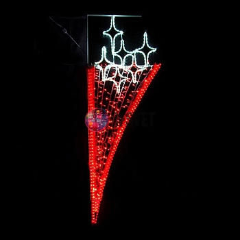 Светодиодная консоль «Звездный мотив», 200* 65 см, красный