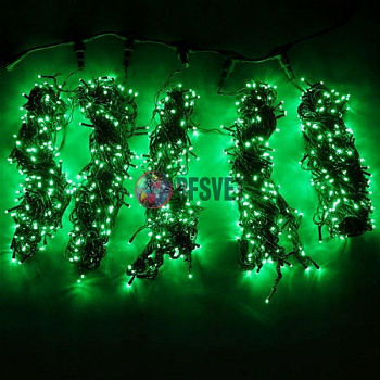 Гирлянда на деревья, 5 нитей по 20 м, с трансф, зеленый