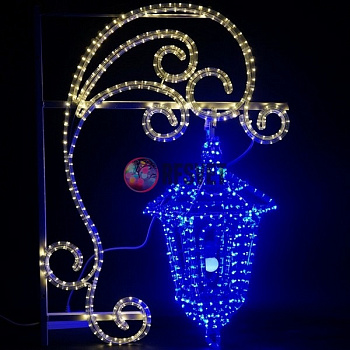 Светодиодная консоль объемная «Старинный фонарь», 100*78*27 см