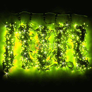 Гирлянда на деревья, 5 нитей по 20 м, с трансф, желтый, мерцающий