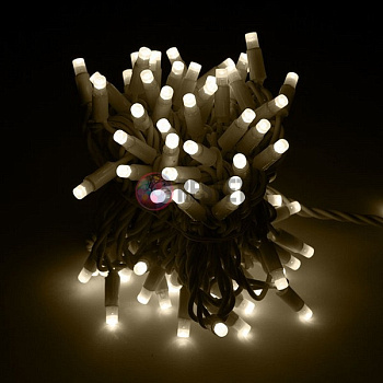Гирлянда-нить LED Стринг Лайт, 10м, теплый белый, влагозащищенная Гирлянда-нить LED Стринг Лайт, 10м, теплый белый, влагозащищенная