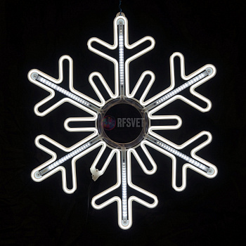 Светодиодная снежинка с динамикой, 80*80см, белая