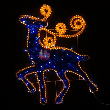 Пушистая светодиодная фигура "Олень", 123*112см