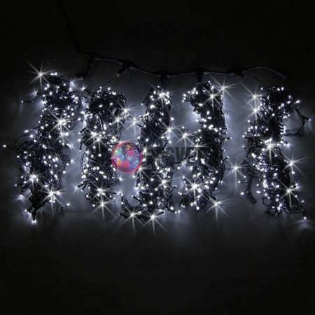 Гирлянда на деревья, 5 нитей по 20 м, с трансф, белый, мерцающий