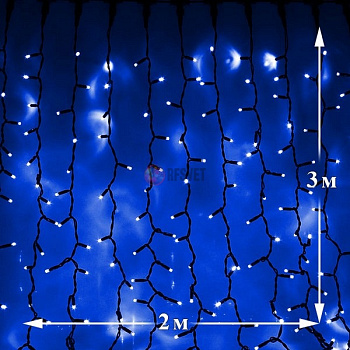 Световой дождь (LED Плей Лайт), IP65 каучук, 2*3м, синий