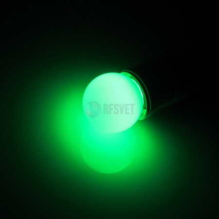 LED Лампа Е27, цвет: зеленый, 5 диодов D45мм, н/з