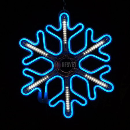 Светодиодная снежинка с динамикой, 40*40см, синяя