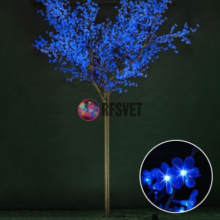 Световое дерево «Сакура», диаметр 3.0 м, высота 3.6 м, 2688 лепестков, синее