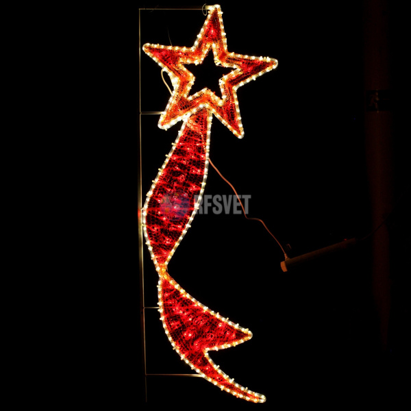 Светодиодная консоль " Звезда с лентой" красная, 150*50см