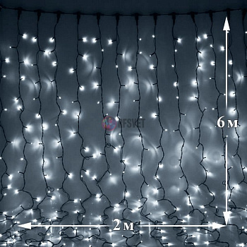 Световой дождь (LED Плей Лайт), 2*6м, белый