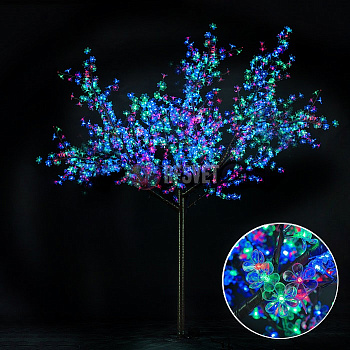 Световое дерево "Сакура",  диаметр 2,0м, высота 2,5м 1728 лепестков мульти