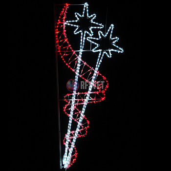 Светодиодная консоль "Две  звезды и  лента" 150х60 см