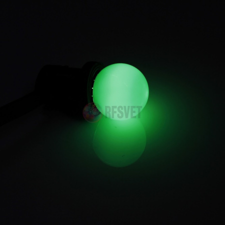 LED Лампа Е27, цвет: зеленый , 5 диодов D45мм