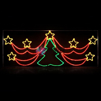 Световое панно "Елочка со звездами",90*300см