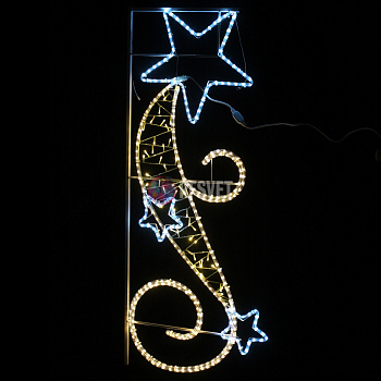 Светодиодная консоль " Три звезды и узор"  150*60см