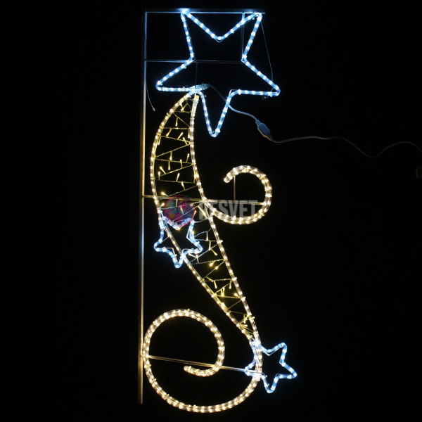 Светодиодная консоль " Три звезды и узор"  150*60см