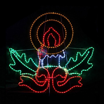 Светодиодная фигура "Свеча горит", 105*108см