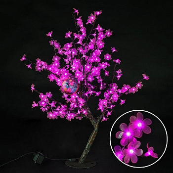 Световой вишневый куст розовый, высота 0.8м, диаметр 0.8м