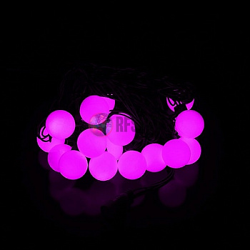 Светодиодная гирлянда РОЗОВЫЕ Мультишарики Большие, 5м