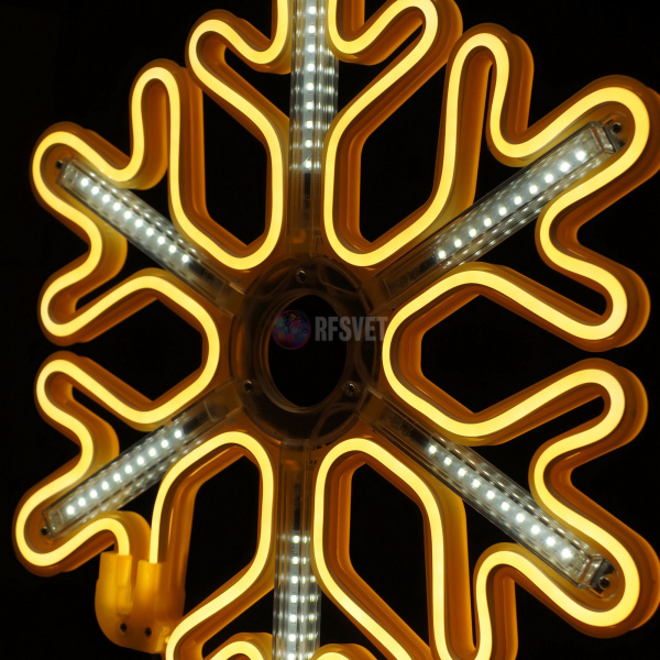 Светодиодная снежинка с динамикой, 40*40см, теплый белый